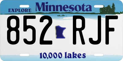 MN license plate 852RJF