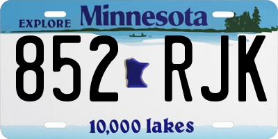 MN license plate 852RJK