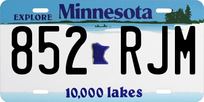MN license plate 852RJM