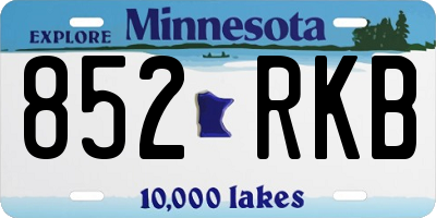 MN license plate 852RKB