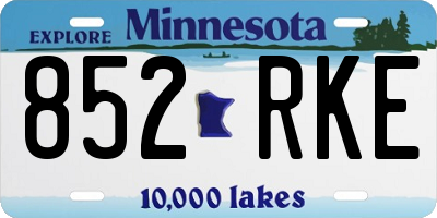 MN license plate 852RKE