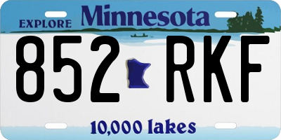 MN license plate 852RKF
