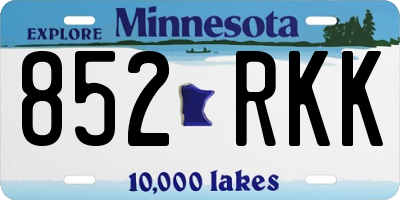 MN license plate 852RKK