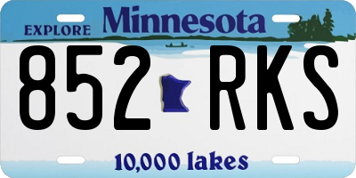 MN license plate 852RKS
