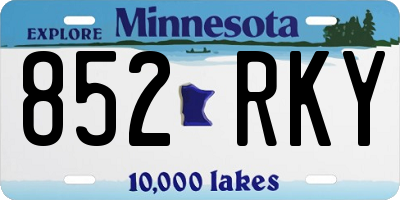 MN license plate 852RKY