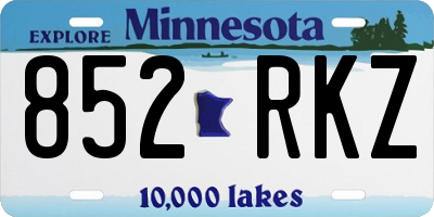 MN license plate 852RKZ