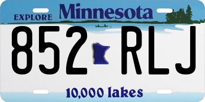 MN license plate 852RLJ