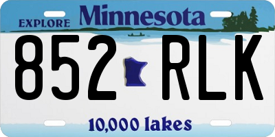 MN license plate 852RLK