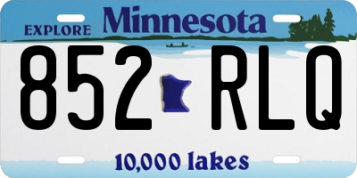 MN license plate 852RLQ