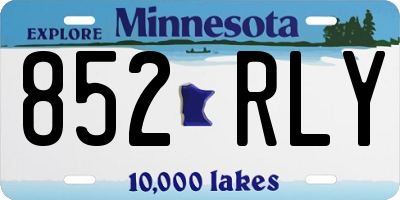 MN license plate 852RLY