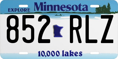 MN license plate 852RLZ