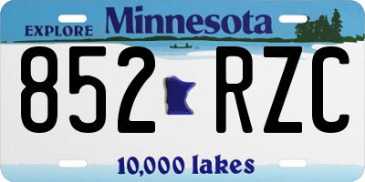 MN license plate 852RZC
