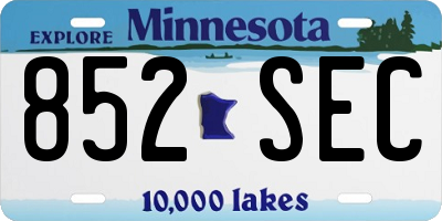 MN license plate 852SEC