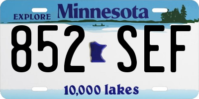 MN license plate 852SEF