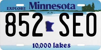 MN license plate 852SEO