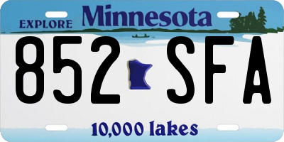 MN license plate 852SFA