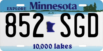 MN license plate 852SGD