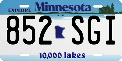 MN license plate 852SGI