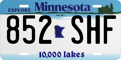 MN license plate 852SHF