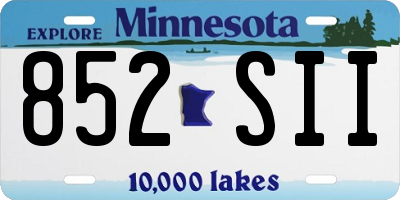 MN license plate 852SII
