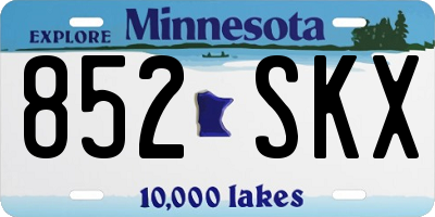 MN license plate 852SKX