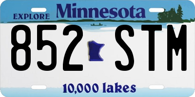 MN license plate 852STM