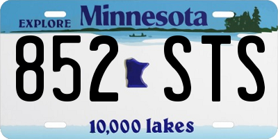 MN license plate 852STS