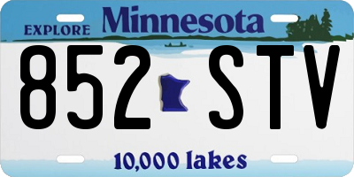 MN license plate 852STV