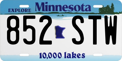 MN license plate 852STW