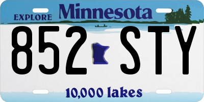 MN license plate 852STY