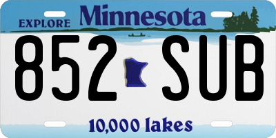 MN license plate 852SUB
