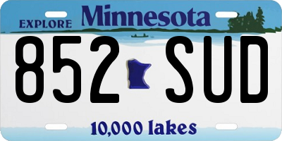 MN license plate 852SUD