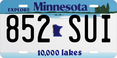 MN license plate 852SUI