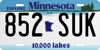 MN license plate 852SUK