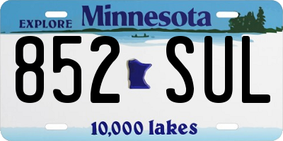 MN license plate 852SUL