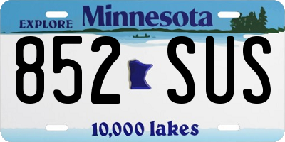 MN license plate 852SUS
