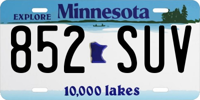 MN license plate 852SUV