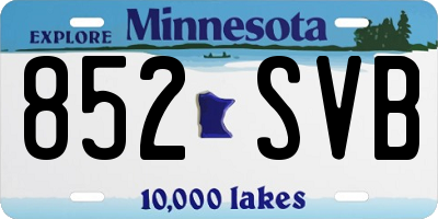 MN license plate 852SVB