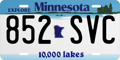 MN license plate 852SVC