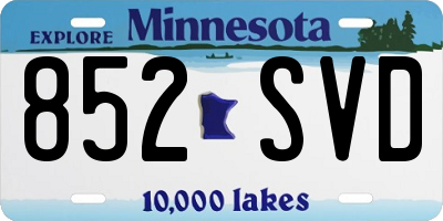 MN license plate 852SVD