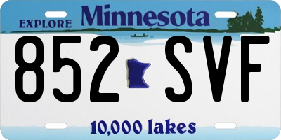MN license plate 852SVF