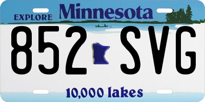 MN license plate 852SVG