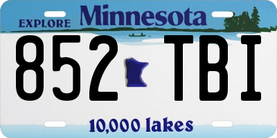 MN license plate 852TBI