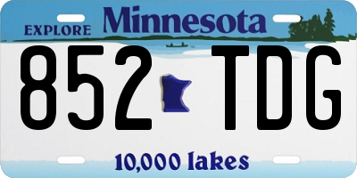 MN license plate 852TDG