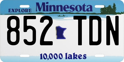 MN license plate 852TDN