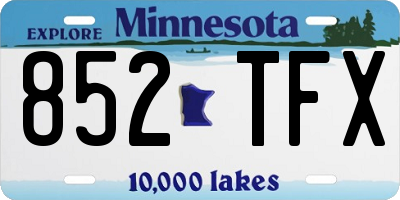 MN license plate 852TFX