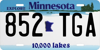 MN license plate 852TGA