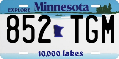 MN license plate 852TGM