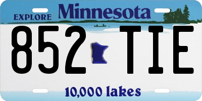 MN license plate 852TIE
