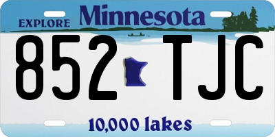 MN license plate 852TJC